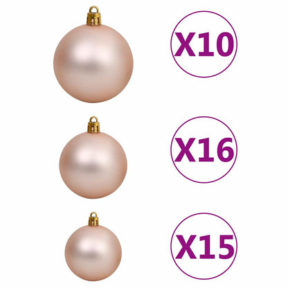 vidaXL Artificial Pre-lit Christmas Tree with Ball Set Green 210 cm