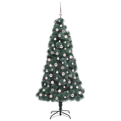 vidaXL Artificial Pre-lit Christmas Tree with Ball Set Green 210 cm