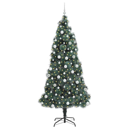 vidaXL Artificial Pre-lit Christmas Tree with Ball Set Green 210 cm