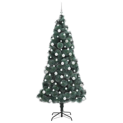 vidaXL Artificial Pre-lit Christmas Tree with Ball Set Green 210 cm