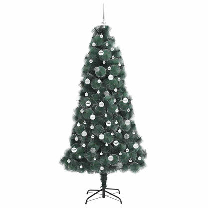 vidaXL Artificial Pre-lit Christmas Tree with Ball Set Green 210 cm