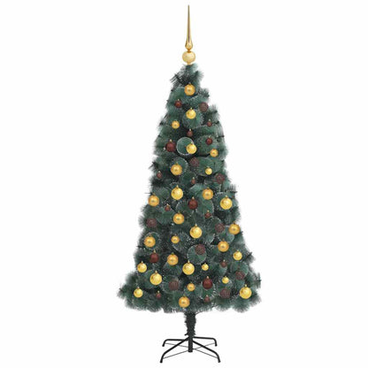 vidaXL Artificial Pre-lit Christmas Tree with Ball Set Green 240 cm