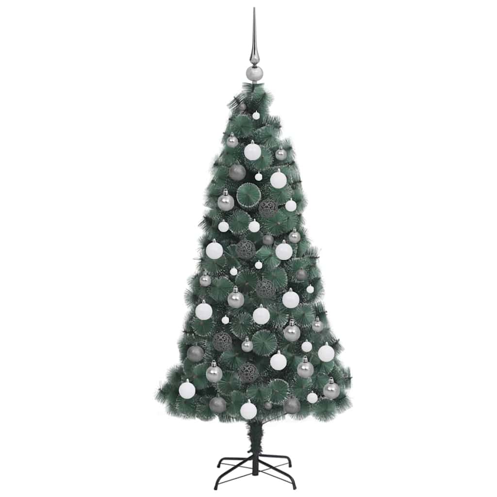vidaXL Artificial Pre-lit Christmas Tree with Ball Set Green 240 cm