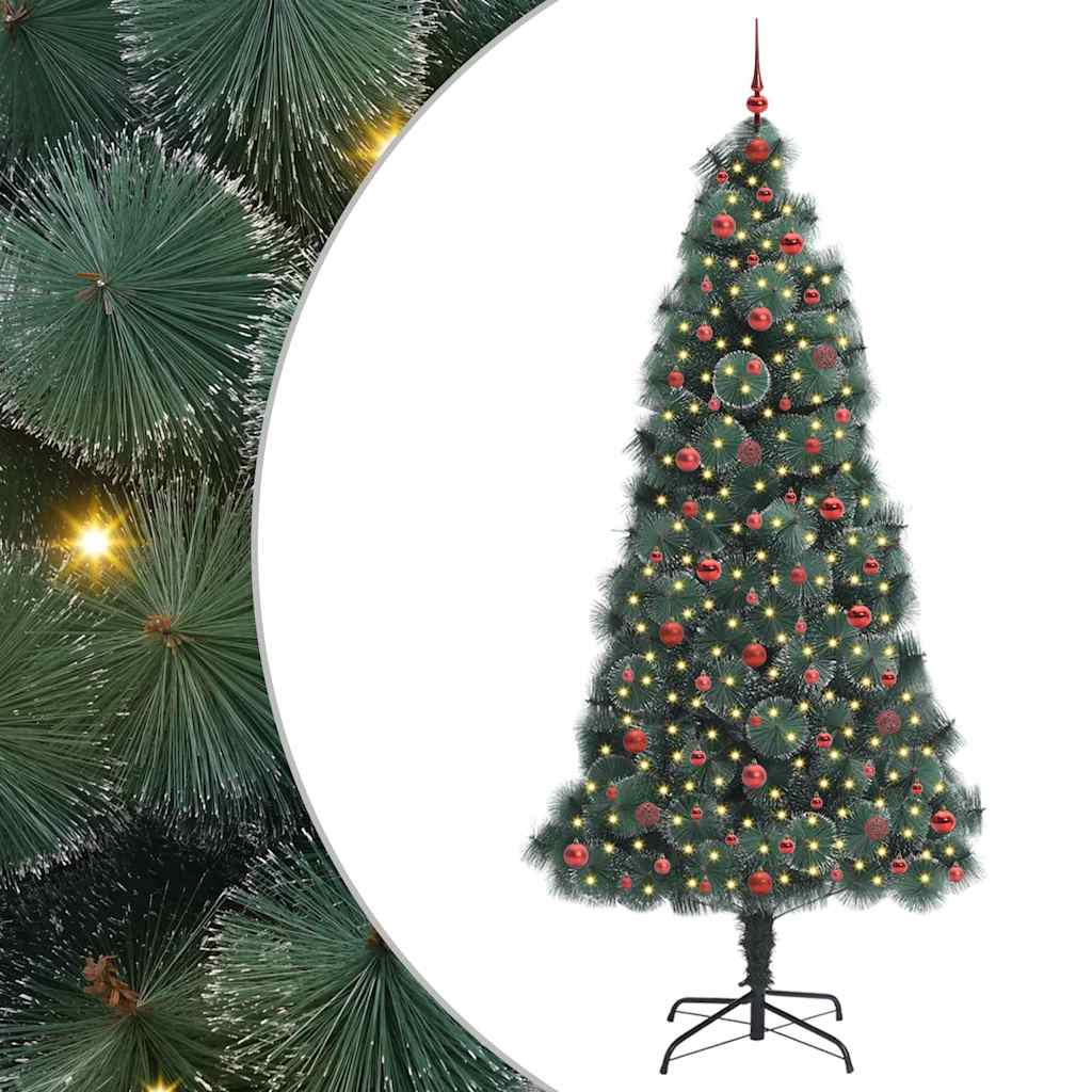 vidaXL Artificial Pre-lit Christmas Tree with Ball Set Green 240 cm