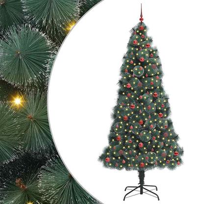 vidaXL Artificial Pre-lit Christmas Tree with Ball Set Green 240 cm