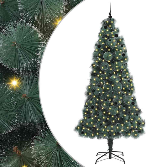 vidaXL Artificial Pre-lit Christmas Tree with Ball Set Green 240 cm