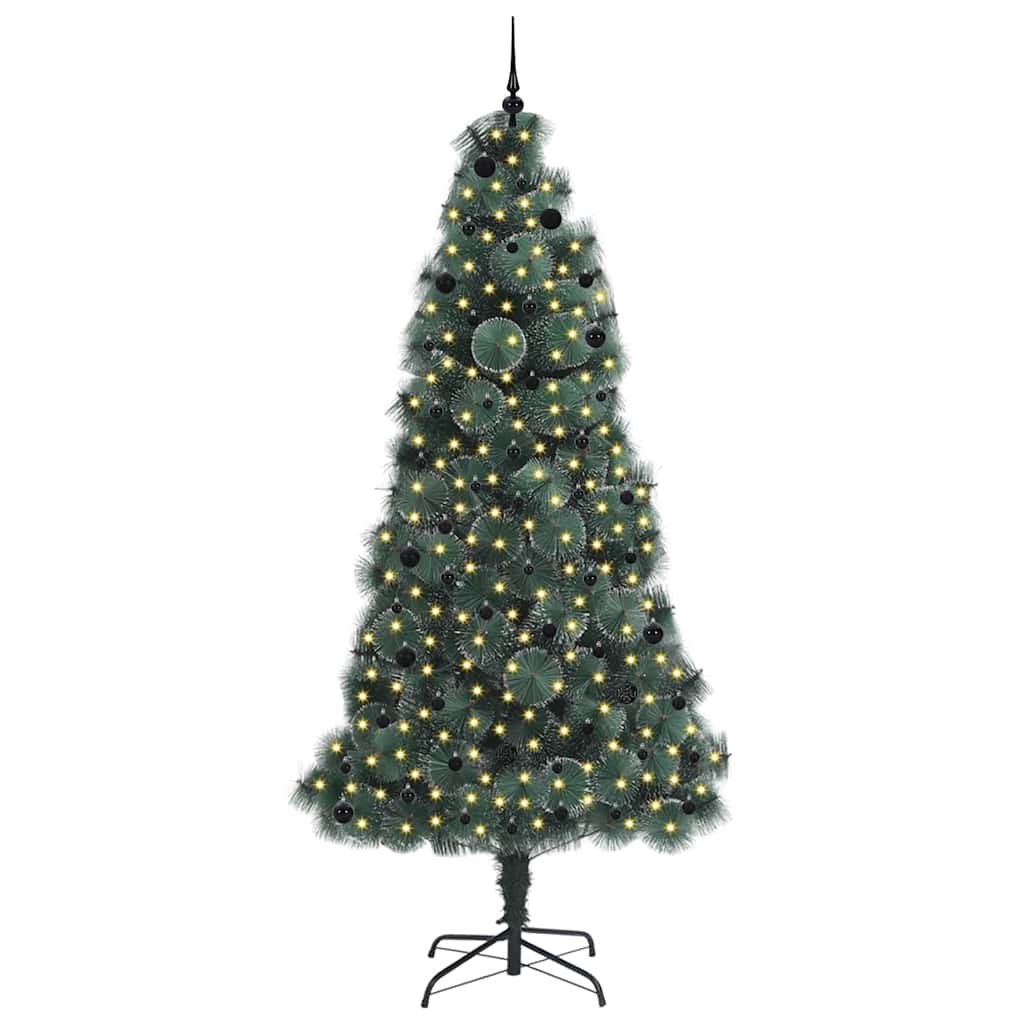 vidaXL Artificial Pre-lit Christmas Tree with Ball Set Green 240 cm