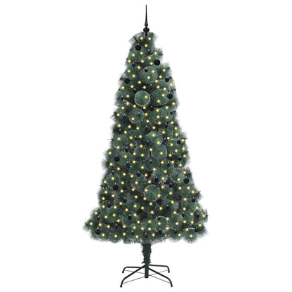 vidaXL Artificial Pre-lit Christmas Tree with Ball Set Green 240 cm