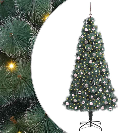 vidaXL Artificial Pre-lit Christmas Tree with Ball Set Green 240 cm