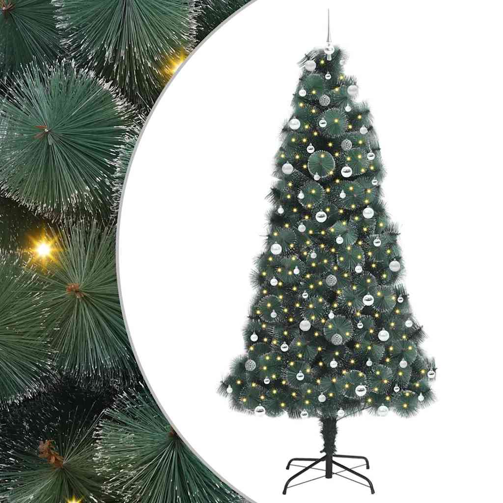 vidaXL Artificial Pre-lit Christmas Tree with Ball Set Green 240 cm