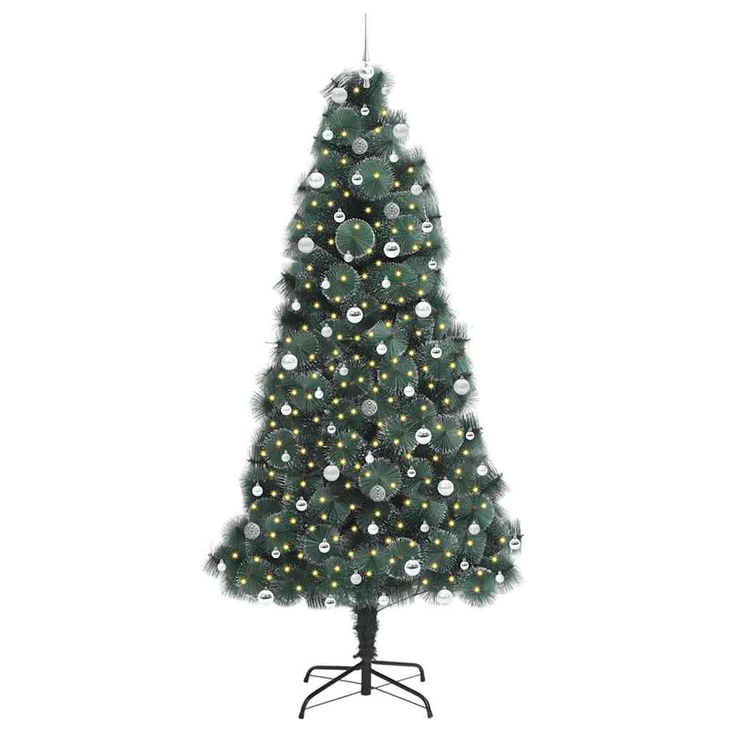 vidaXL Artificial Pre-lit Christmas Tree with Ball Set Green 240 cm