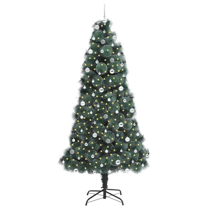 vidaXL Artificial Pre-lit Christmas Tree with Ball Set Green 240 cm