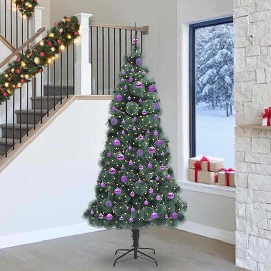 vidaXL Artificial Pre-lit Christmas Tree with Ball Set Green 240 cm