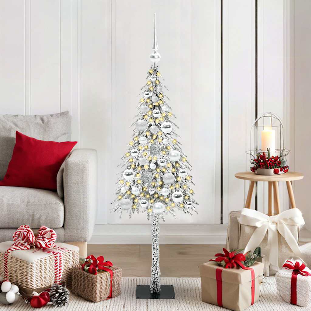 vidaXL Christmas Tree with 150 LEDs White 120 cm PE and Steel
