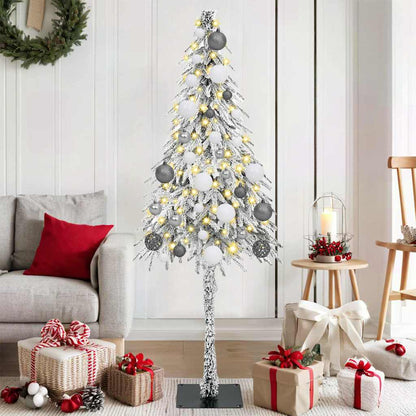 vidaXL Christmas Tree with 150 LEDs White 150 cm PE and Steel