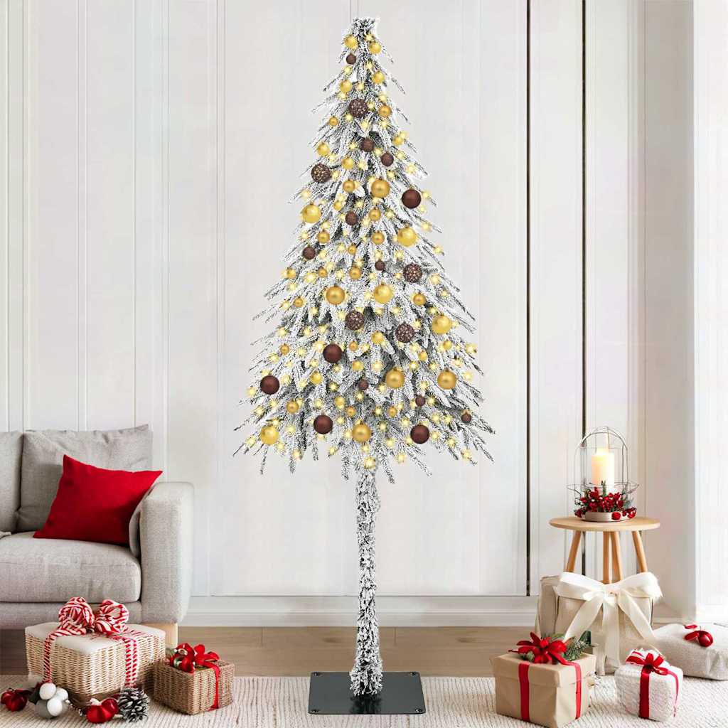 vidaXL Christmas Tree with 300 LEDs White 210 cm PE and Steel