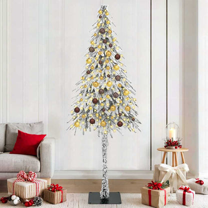 vidaXL Christmas Tree with 300 LEDs White 210 cm PE and Steel