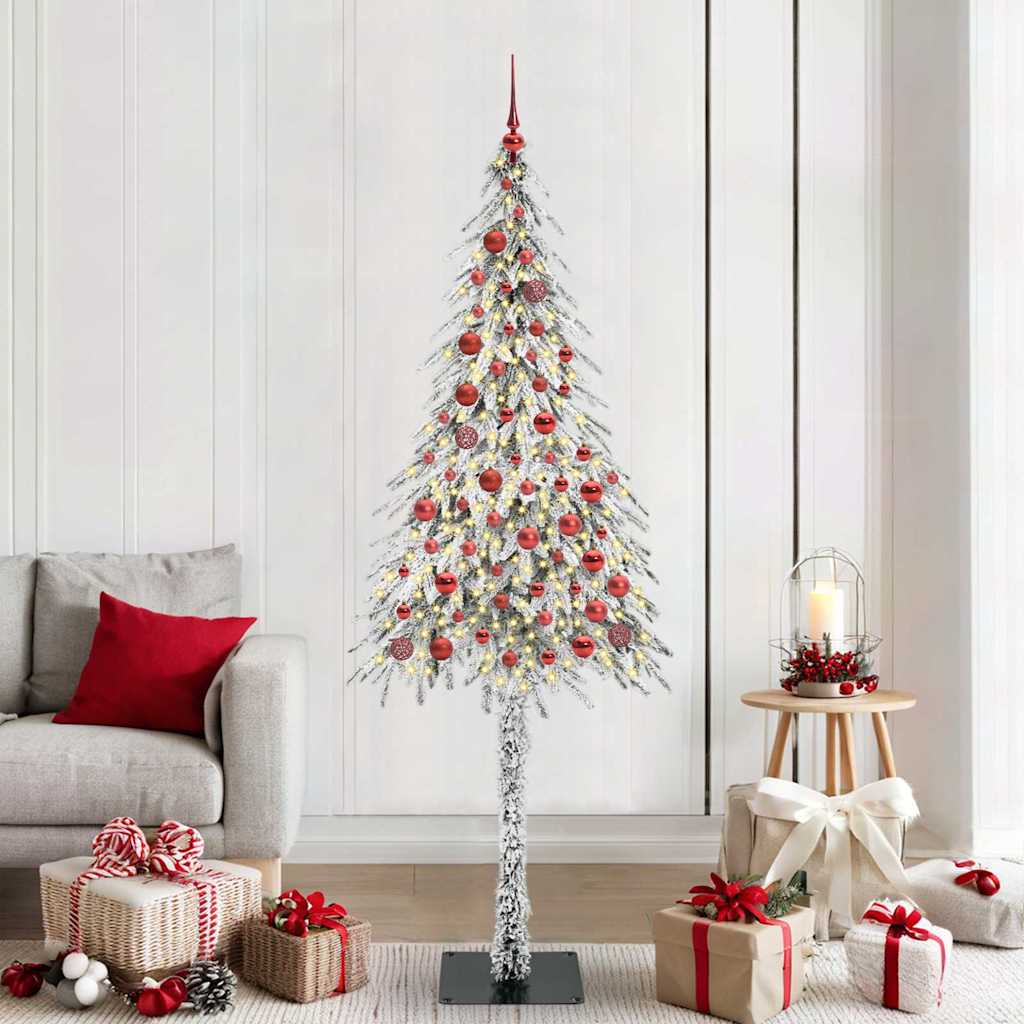 vidaXL Christmas Tree White 210 cm PE and Steel