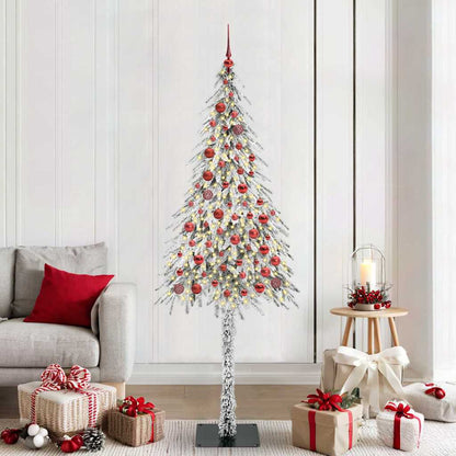 vidaXL Christmas Tree White 210 cm PE and Steel