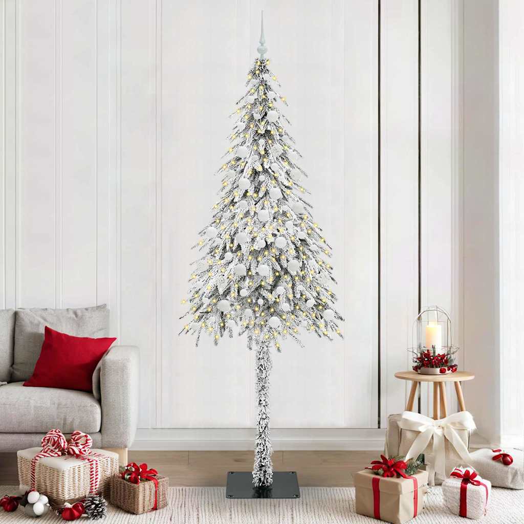 vidaXL Christmas Tree with 300 LEDs White 210 cm PE and Steel