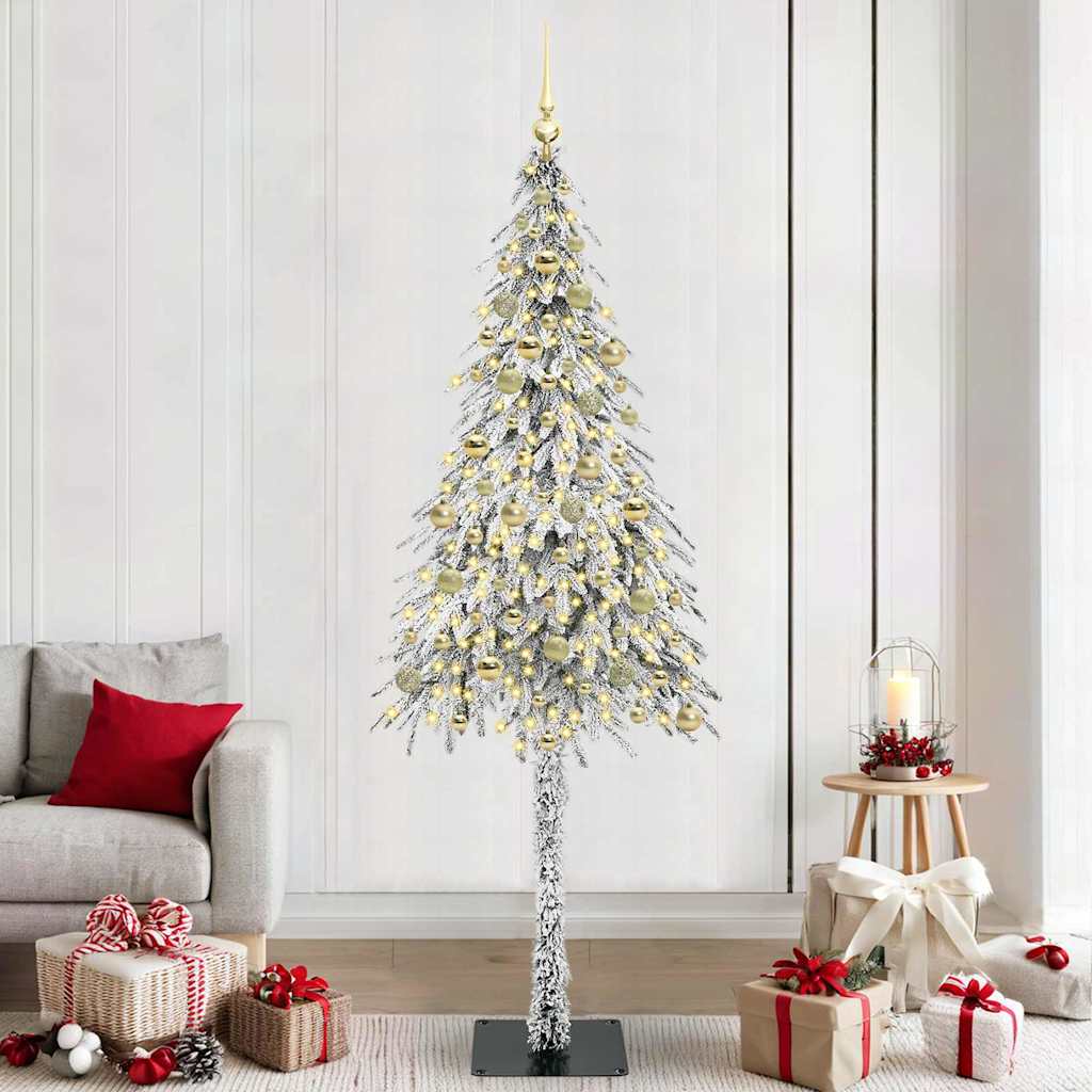vidaXL Christmas Tree White 210 cm PE and Steel