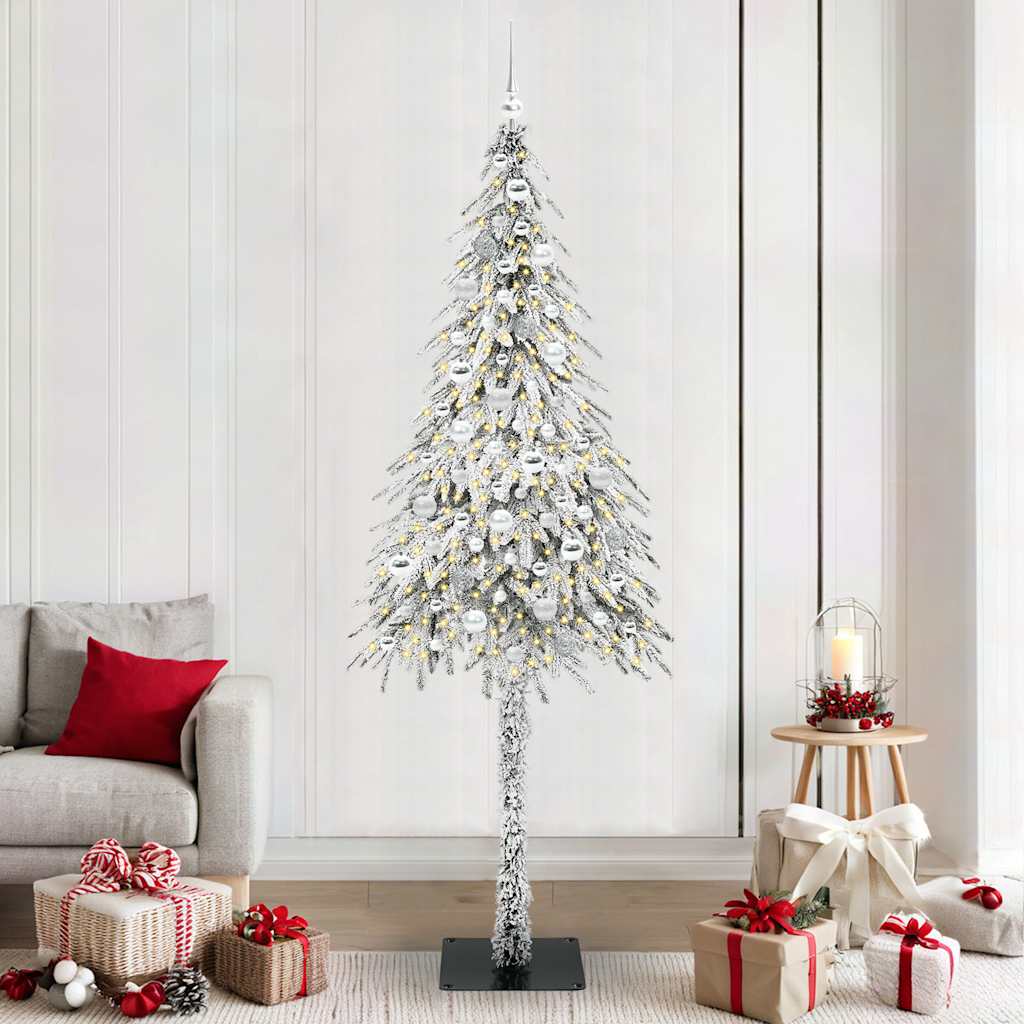 vidaXL Christmas Tree White 210 cm PE and Steel