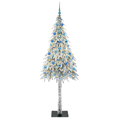 vidaXL Christmas Tree with 300 LEDs White 210 cm PE and Steel