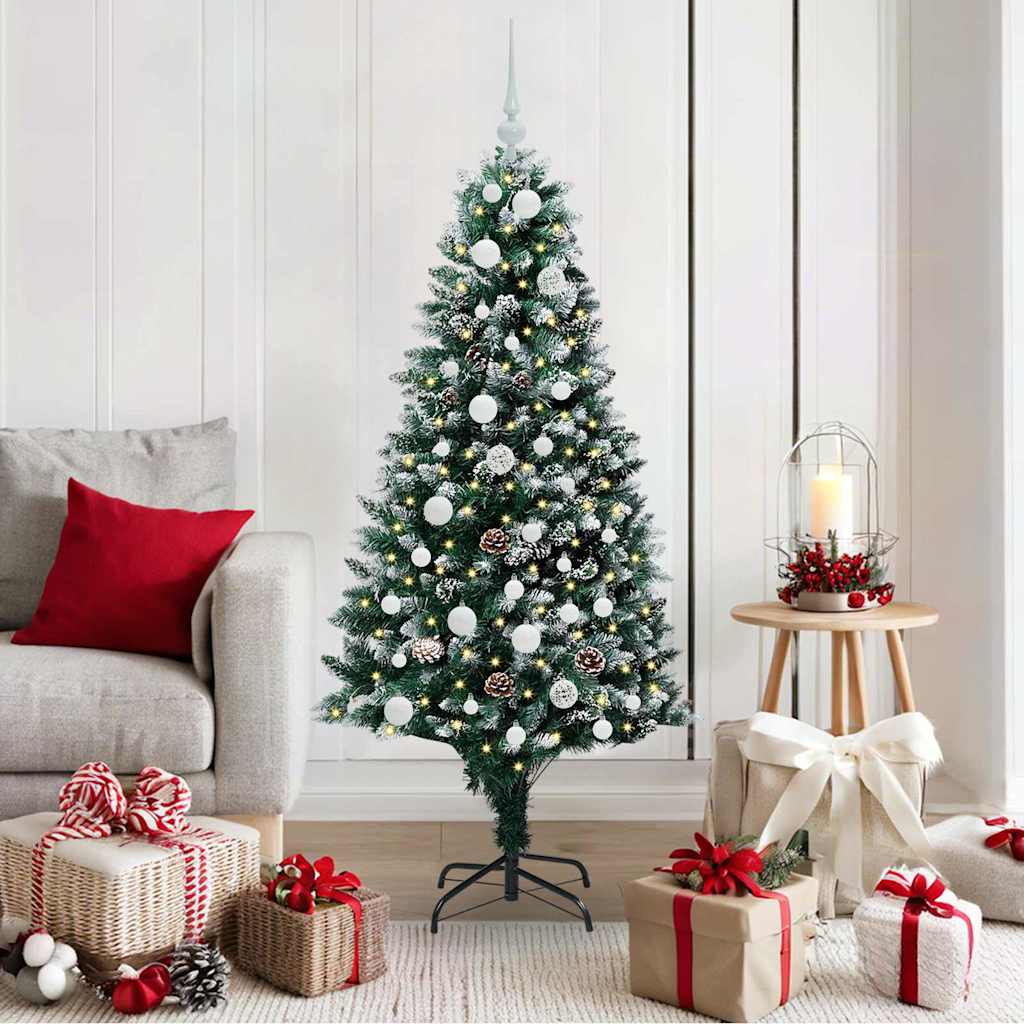 vidaXL Artificial Christmas Tree with 150 LEDs with Stand Green 150 cm