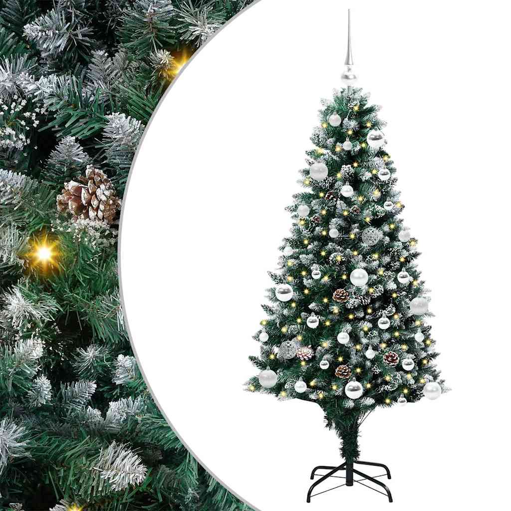 vidaXL Artificial Christmas Tree with 150 LEDs with Stand Green 150 cm