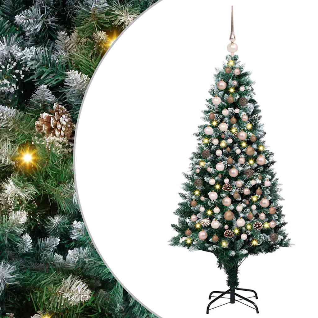 vidaXL Artificial Christmas Tree with 300 LEDs with Stand Green 180 cm