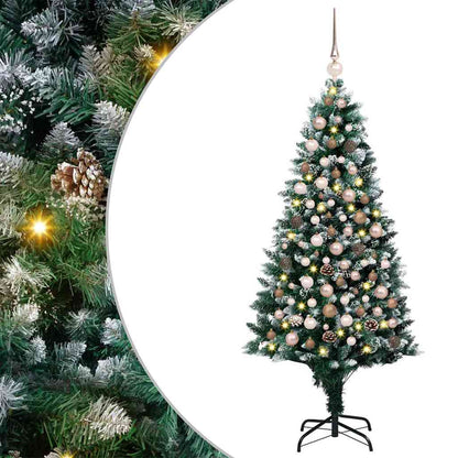 vidaXL Artificial Christmas Tree with 300 LEDs with Stand Green 180 cm