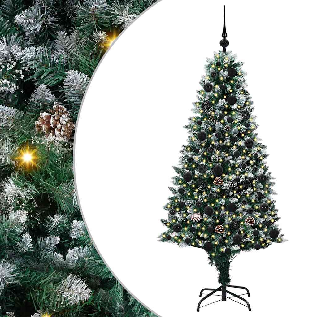 vidaXL Artificial Christmas Tree with 300 LEDs with Stand Green 180 cm