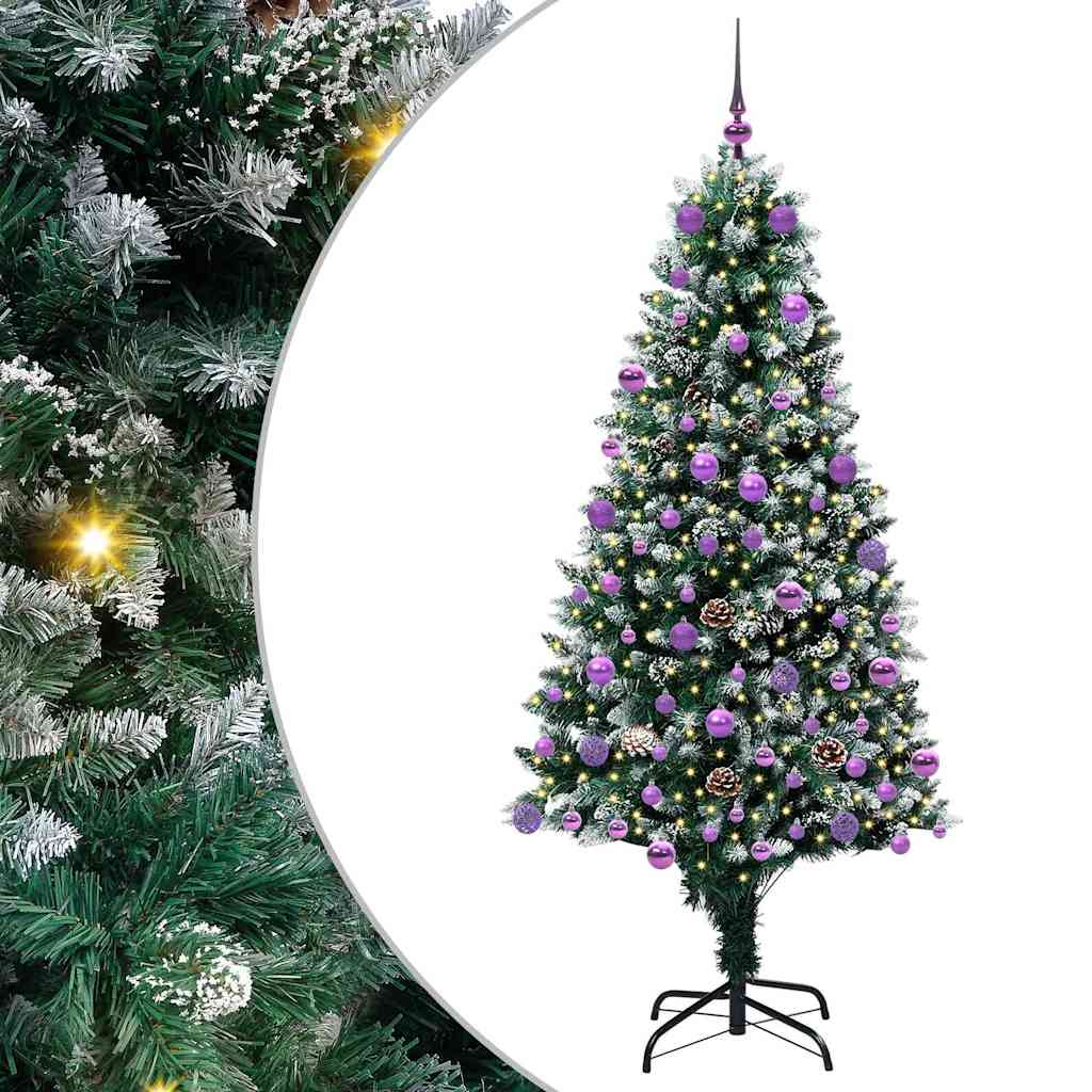 vidaXL Artificial Christmas Tree with 300 LEDs with Stand Green 180 cm