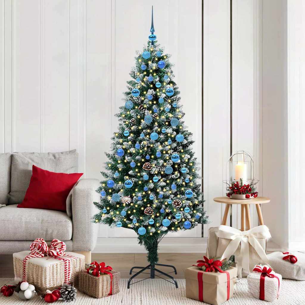 vidaXL Artificial Christmas Tree with 300 LEDs with Stand Green 180 cm