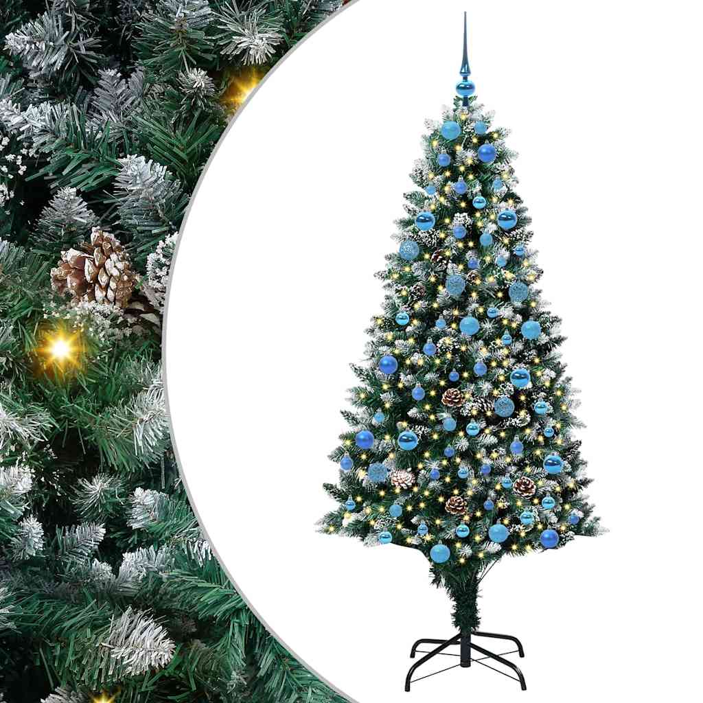 vidaXL Artificial Christmas Tree with 300 LEDs with Stand Green 180 cm