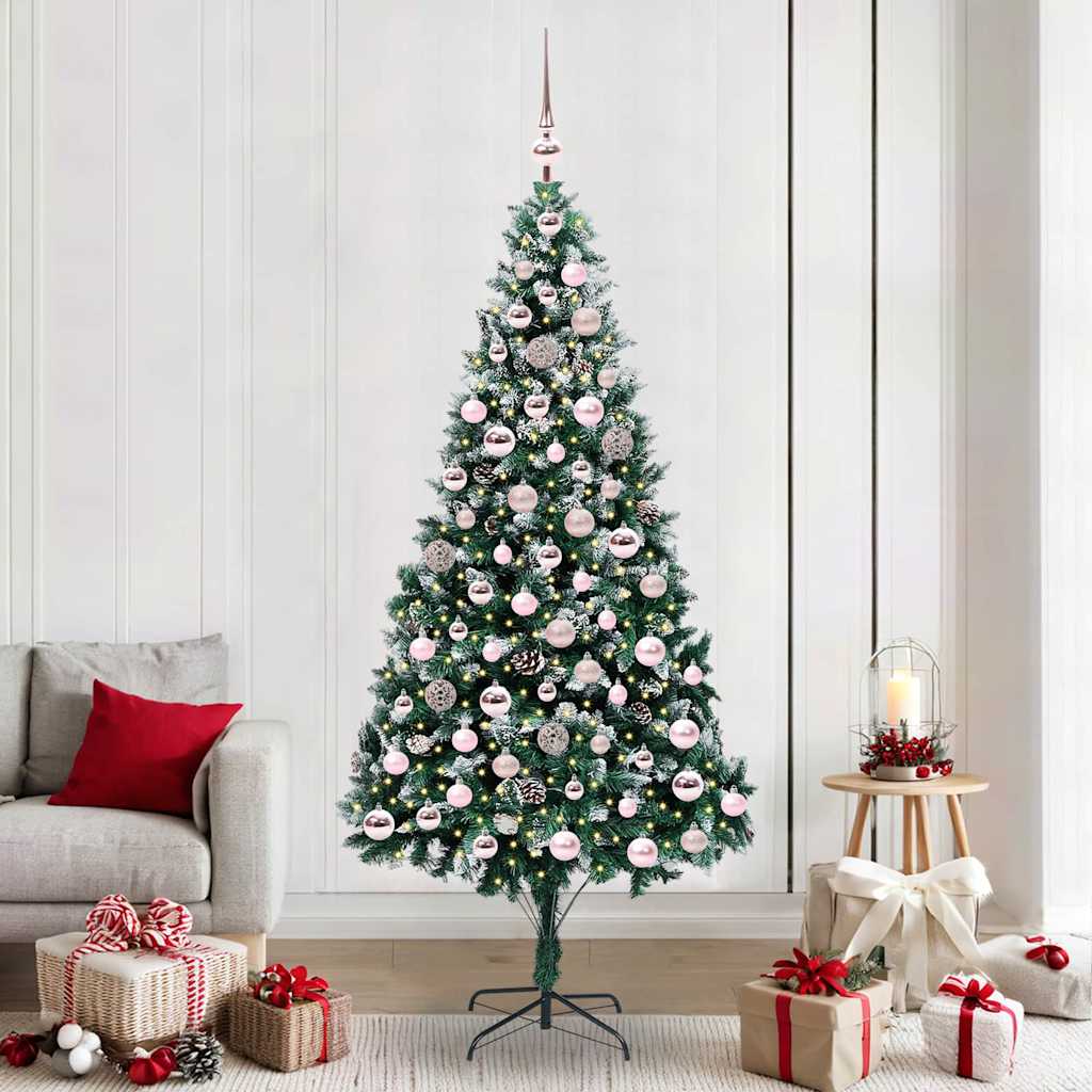 vidaXL Artificial Christmas Tree with 300 LEDs with Stand Green 210 cm