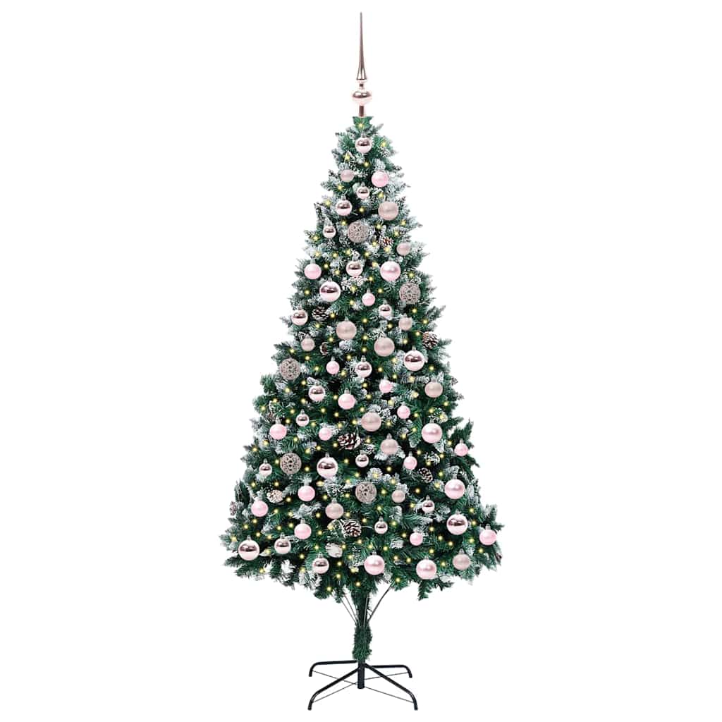 vidaXL Artificial Christmas Tree with 300 LEDs with Stand Green 210 cm