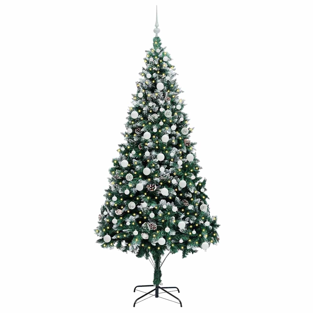 vidaXL Artificial Christmas Tree with 300 LEDs with Stand Green 210 cm
