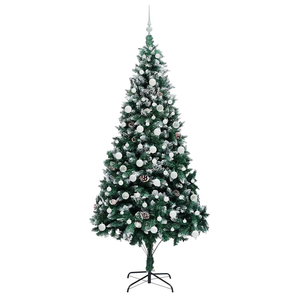vidaXL Artificial Christmas Tree with 300 LEDs with Stand Green 210 cm