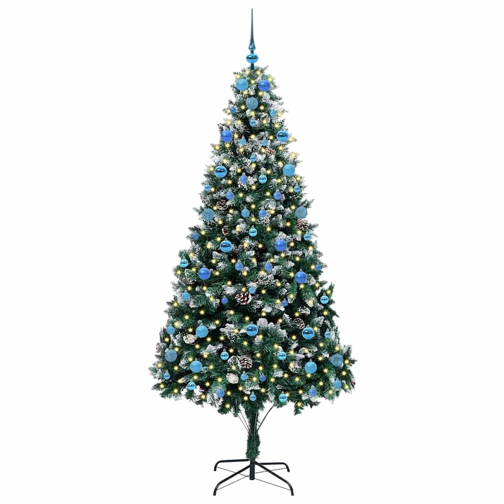 vidaXL Artificial Christmas Tree with 300 LEDs with Stand Green 210 cm