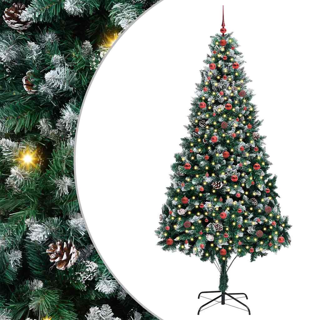 vidaXL Artificial Christmas Tree with 300 LEDs with Stand Green 240 cm