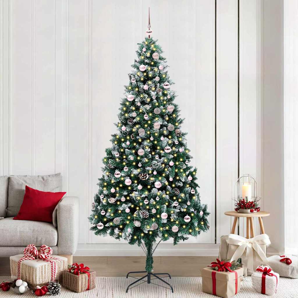 vidaXL Artificial Christmas Tree with 300 LEDs with Stand Green 240 cm