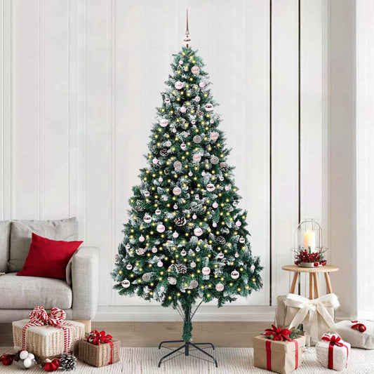 vidaXL Artificial Christmas Tree with 300 LEDs with Stand Green 240 cm