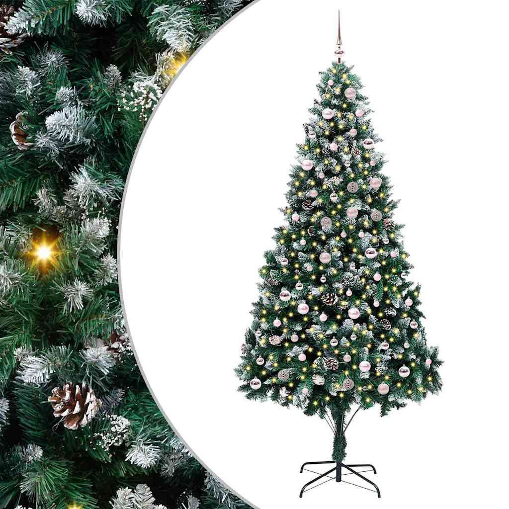 vidaXL Artificial Christmas Tree with 300 LEDs with Stand Green 240 cm