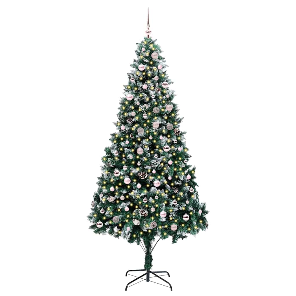 vidaXL Artificial Christmas Tree with 300 LEDs with Stand Green 240 cm