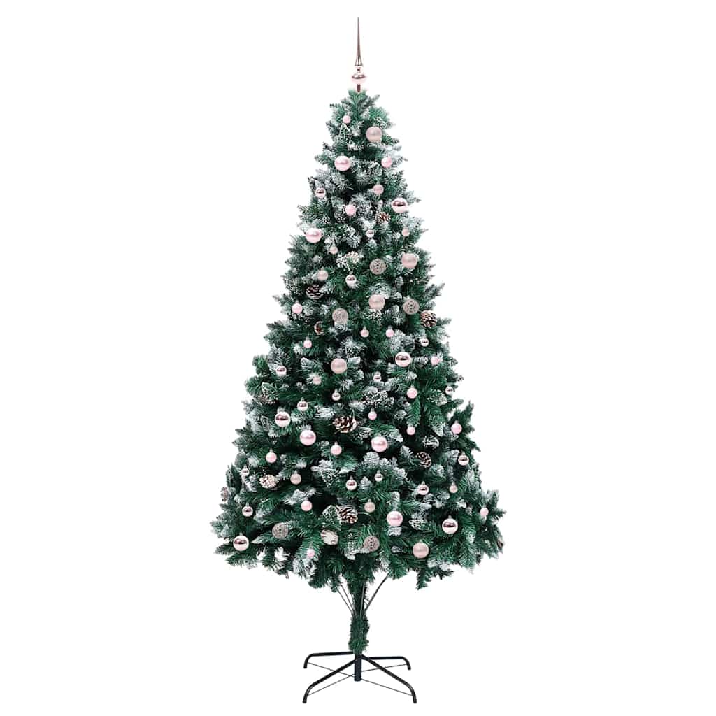 vidaXL Artificial Christmas Tree with 300 LEDs with Stand Green 240 cm