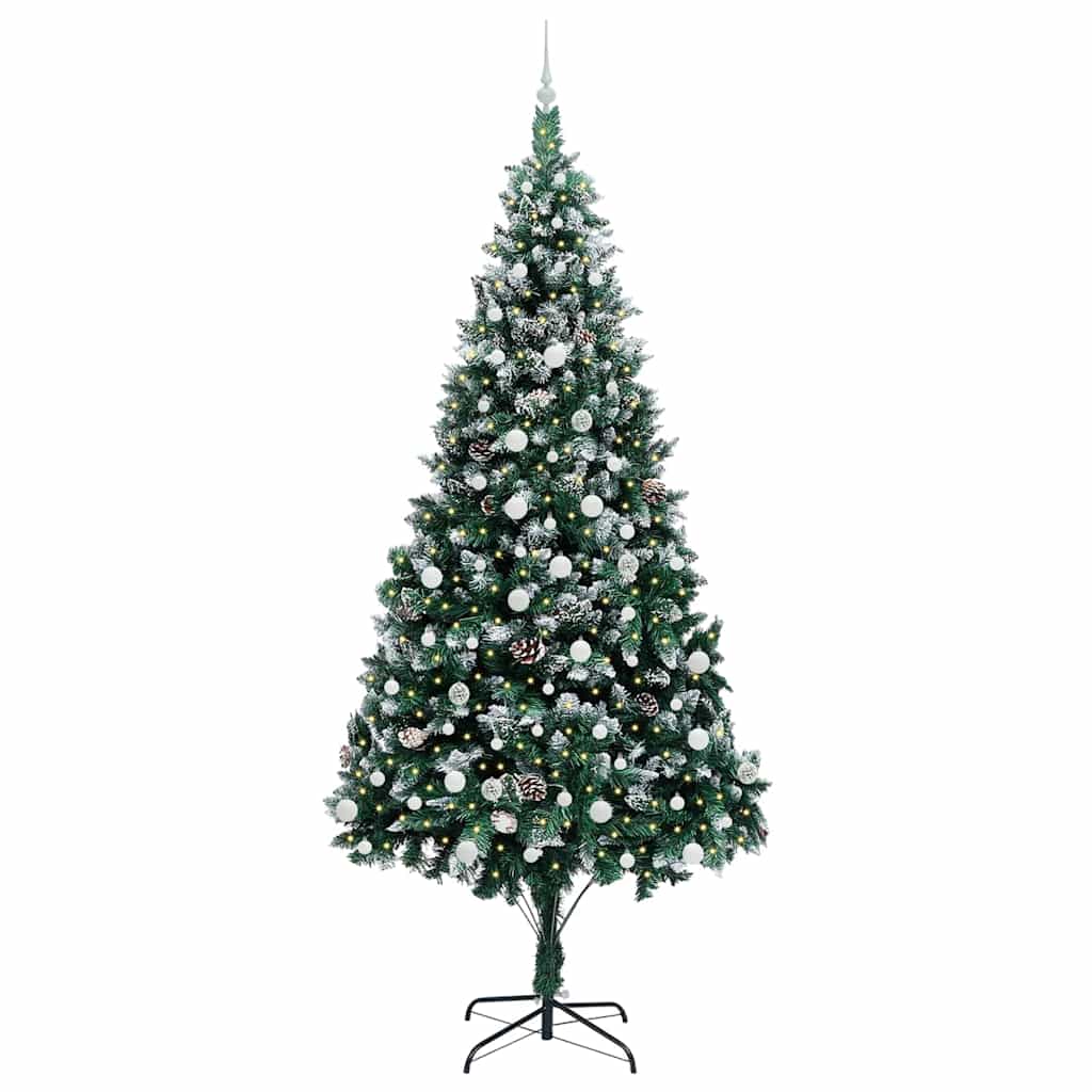 vidaXL Artificial Christmas Tree with 300 LEDs with Stand Green 240 cm