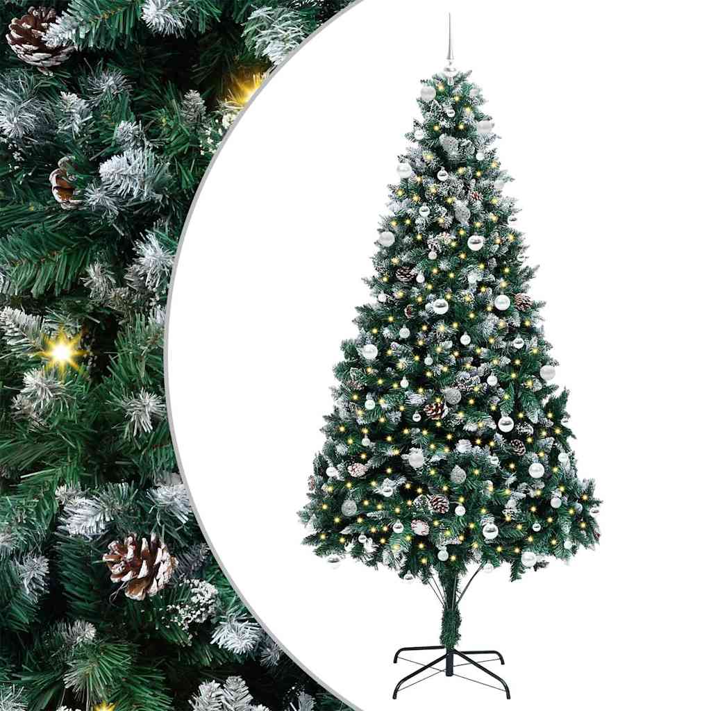 vidaXL Artificial Christmas Tree with 300 LEDs with Stand Green 240 cm