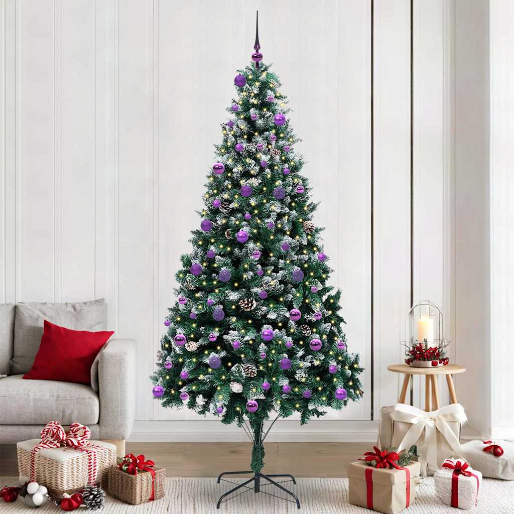 vidaXL Artificial Christmas Tree with 300 LEDs with Stand Green 240 cm