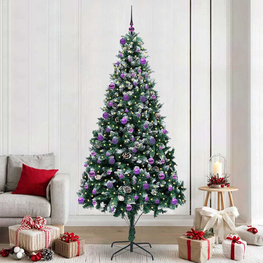 vidaXL Artificial Christmas Tree with 300 LEDs with Stand Green 240 cm